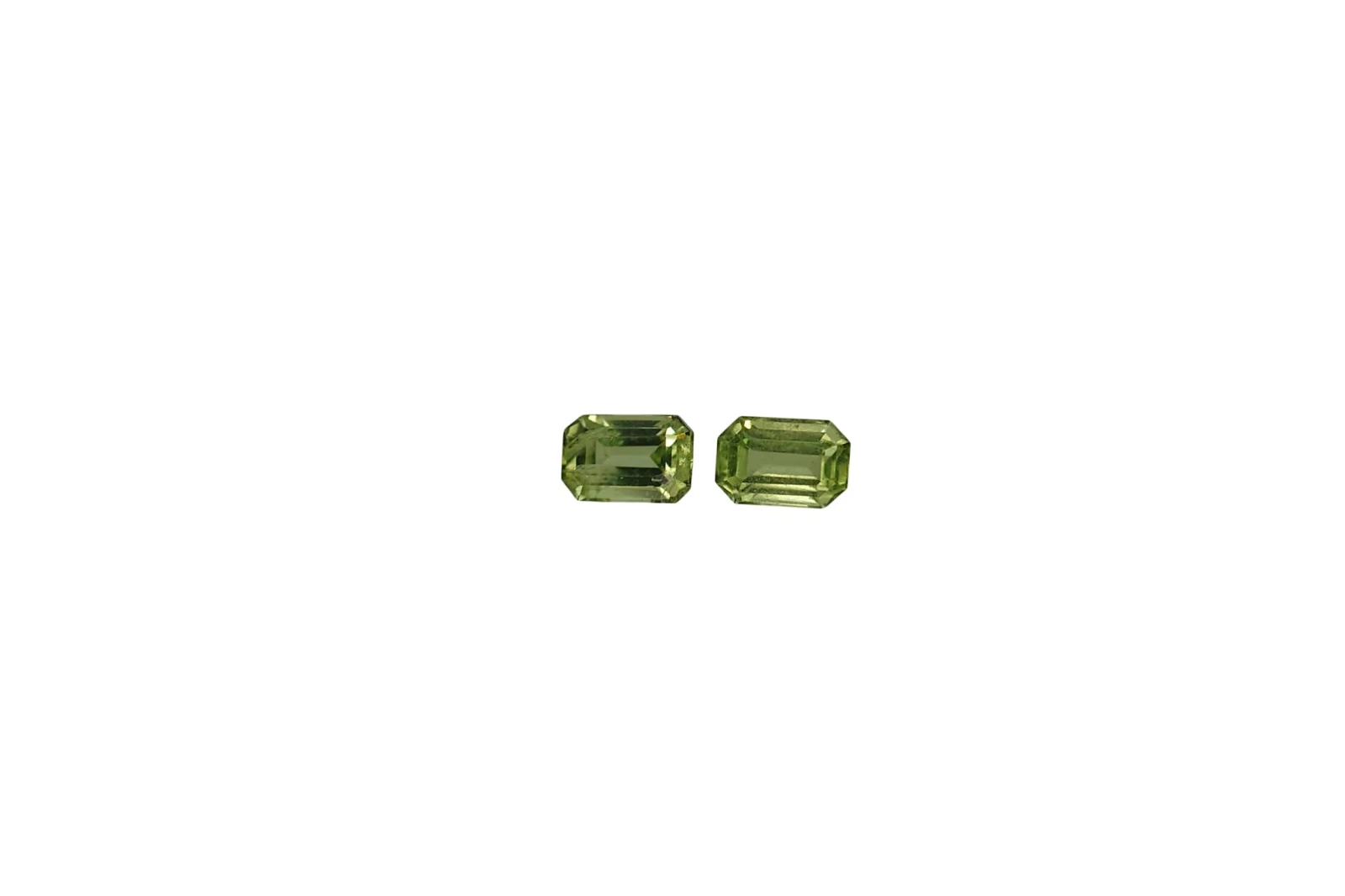 1ct Natural Emerald Cut Faceted Peridot Pair Loose Gemstone From Pakistan — view 1